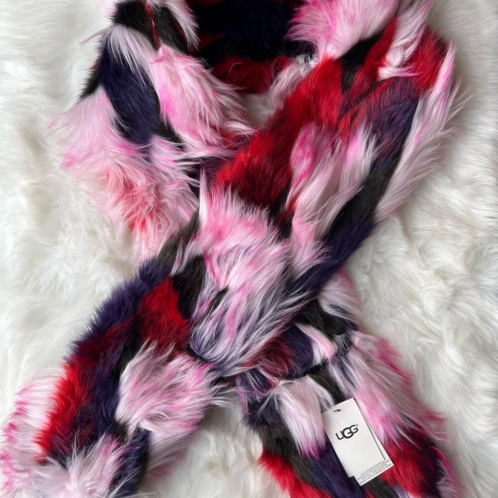 UGG Multicolor Faux Fur Scarf